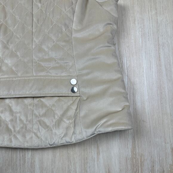 Entro Ivory Quilted Winter Full Zip Sleeveless Outdoor Casual Chic Vest Large - Picture 14 of 16